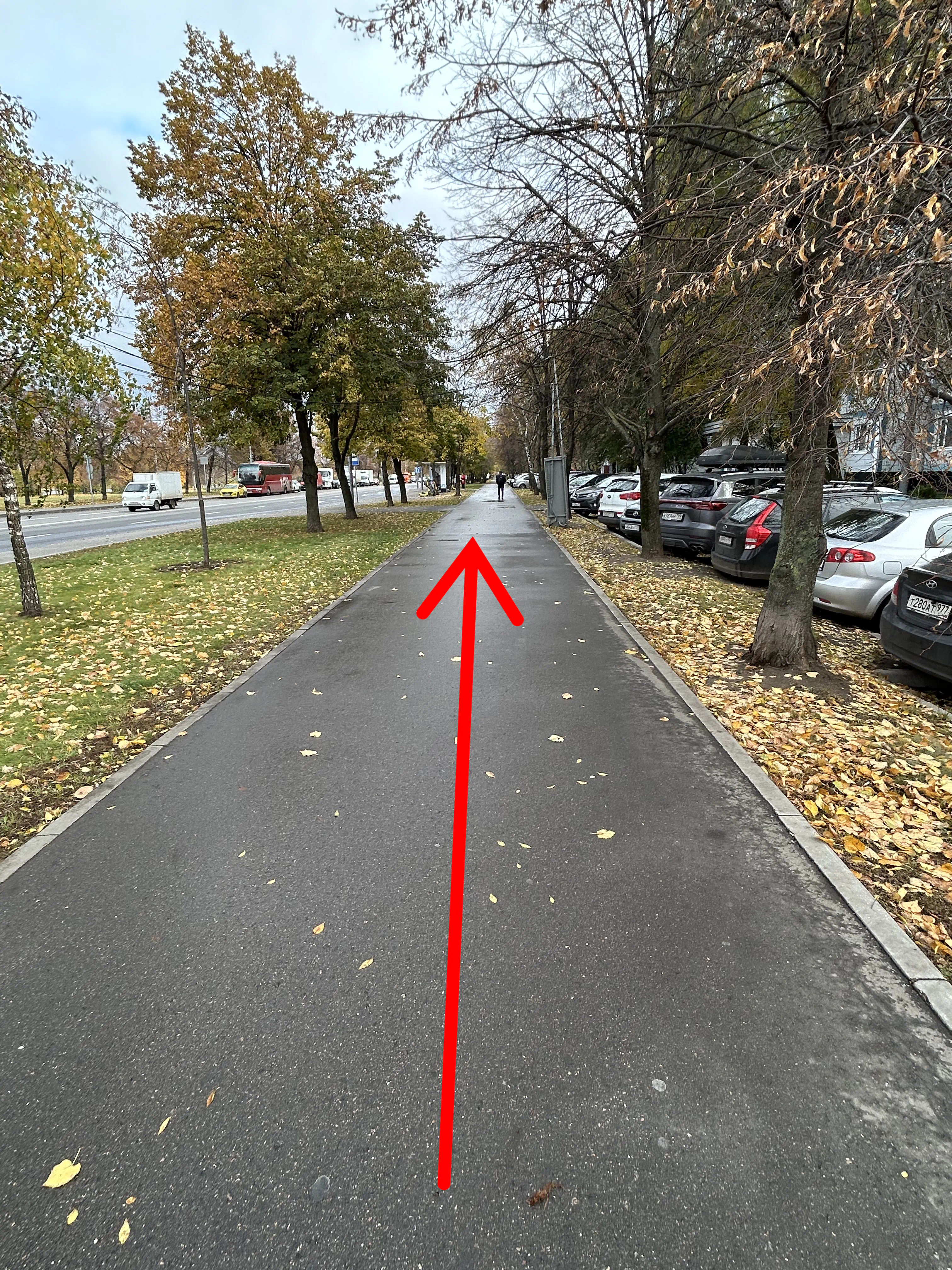 Дойти до тротуара